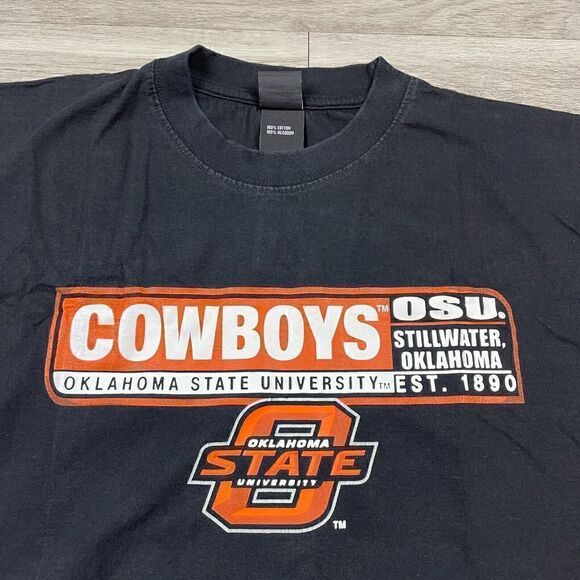 Vintage Oklahoma State Cowboys Shirt Mens Extra Large Black NCAA Baseball - Picture 2 of 9